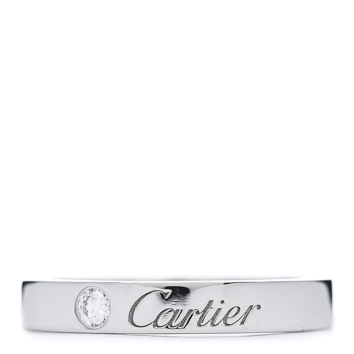 Cartier Platinum Diamond 3mm C De Wedding Band Ring 48 4.5 3 of 6