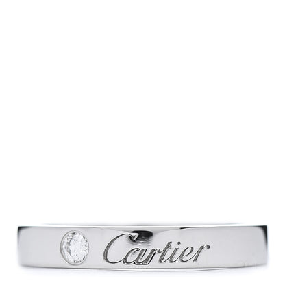 Cartier Platinum Diamond 3mm C De Wedding Band Ring 48 4.5 3 of 6