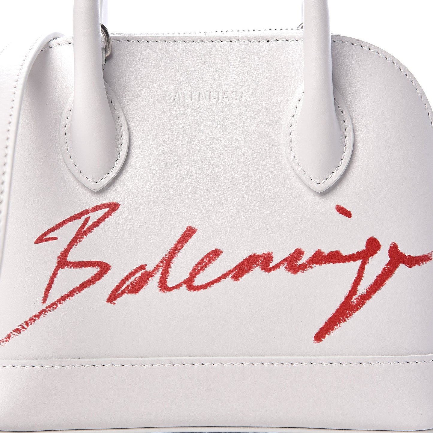 Calfskin Lipstick Logo XXS Ville Top Handle Bag White