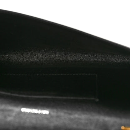 Balenciaga Grained Calfskin Logo Everyday Phone Holder Wallet On Chain Black White 5 of 10