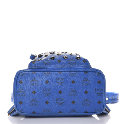 MCM Visetos Studded Medium Stark Backpack White Blue 6 of 20