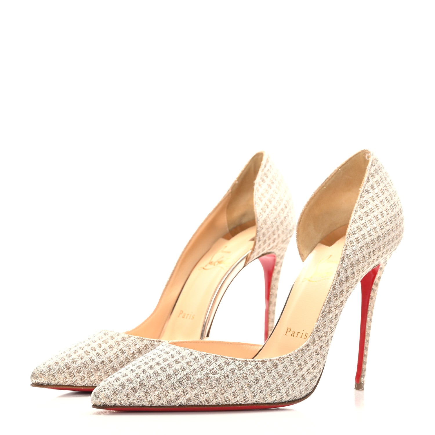 Christian Louboutin Glitter Luminor Iriza 100 Pumps 39 Nude 3 of 7