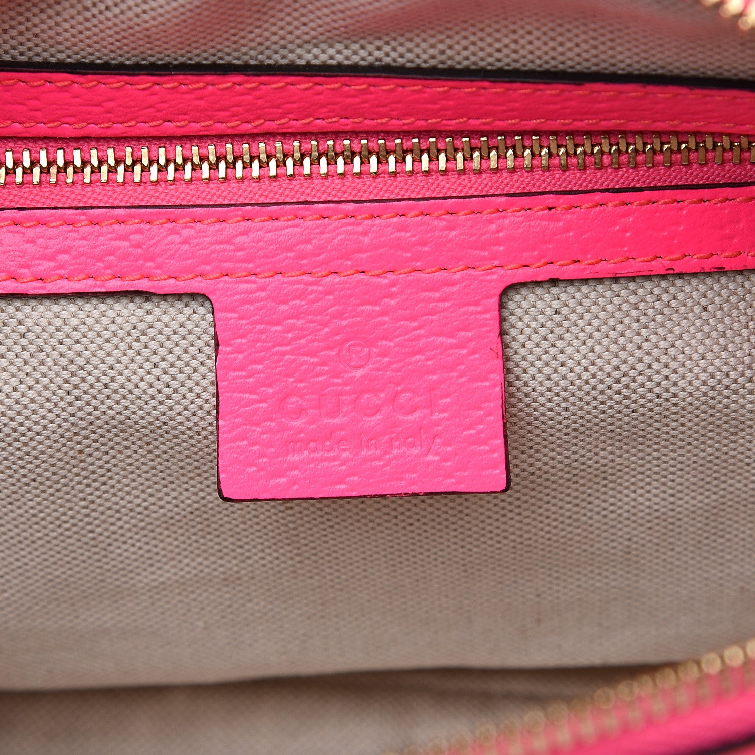 Gucci Canvas Flora Floral Shoulder Bag White Fuchsia Fluo 5 of 8
