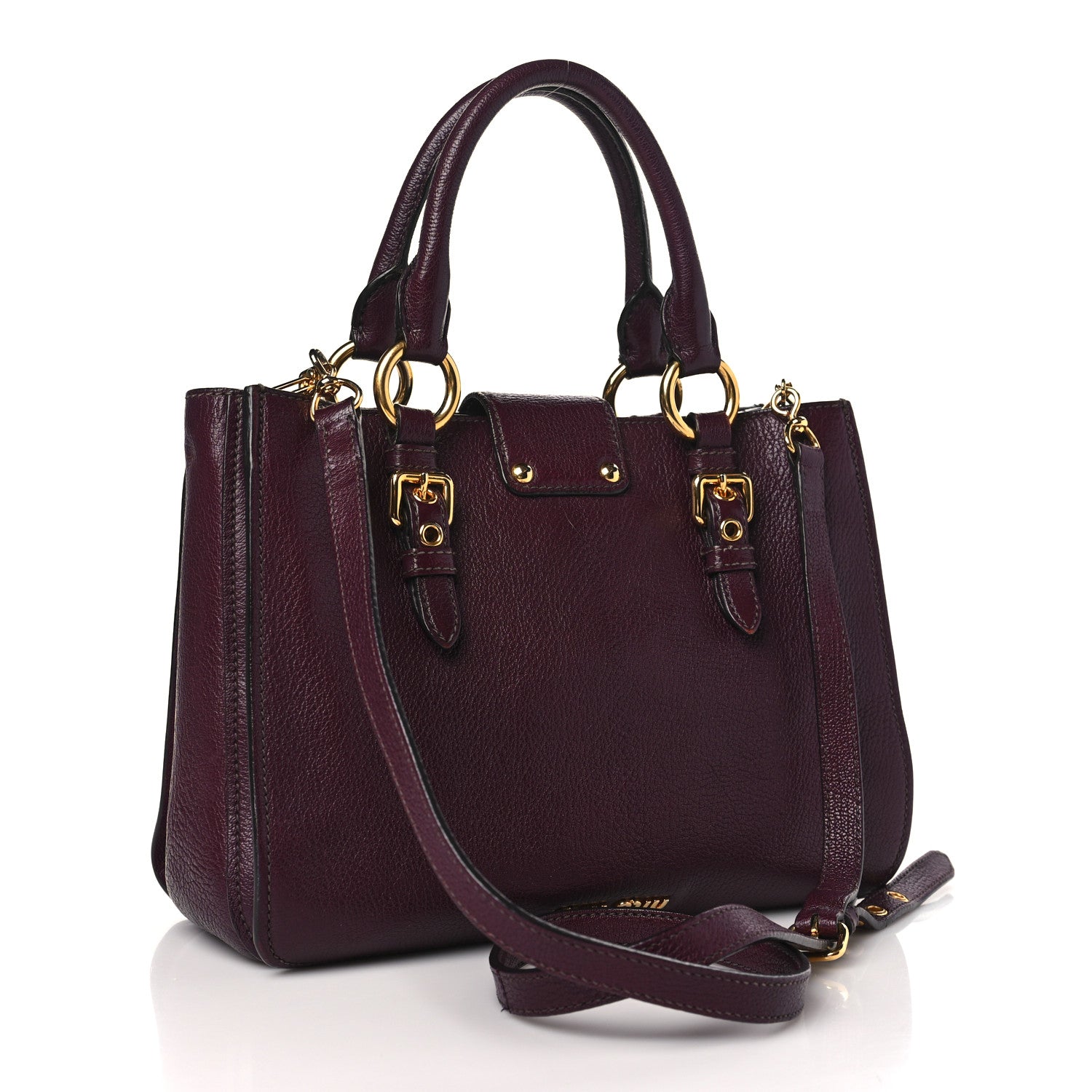 Miu Miu Goatskin Madras Shopping Tote Astrale Rosa 3 of 13
