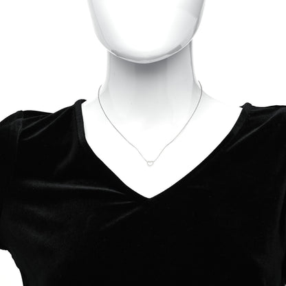 Tiffany 18K White Gold Diamond Metro Heart Pendant Necklace 2 of 6