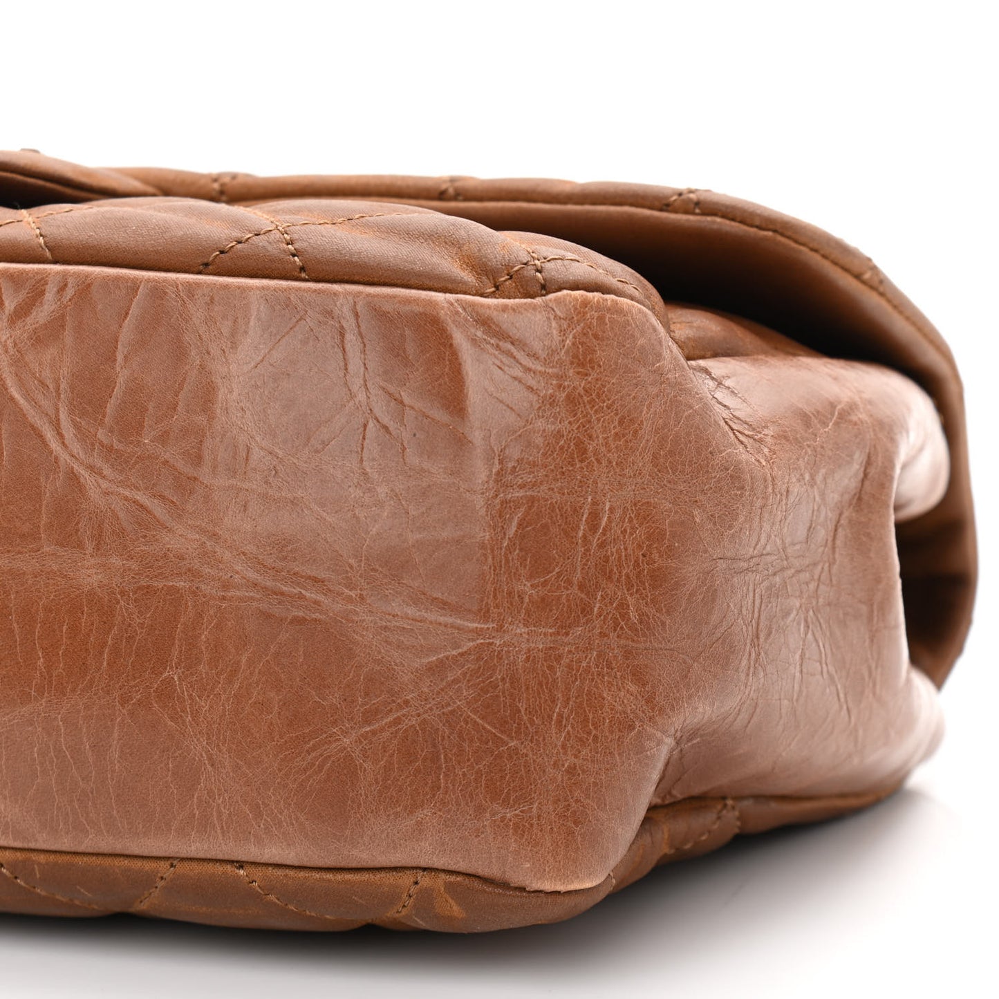 Iridescent Calfskin Medium In The Mix Flap Light Brown