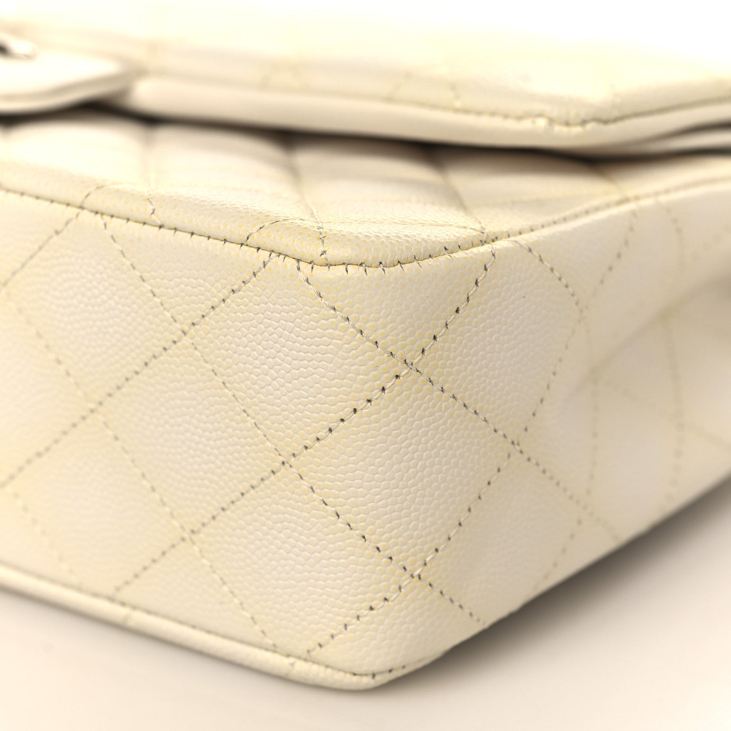 Chanel Caviar Quilted Medium Double Flap White 9 of 10