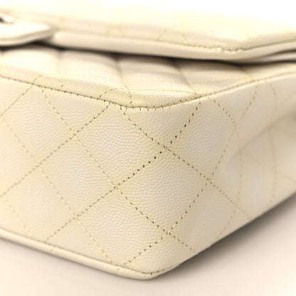 Chanel Caviar Quilted Medium Double Flap White 9 of 10