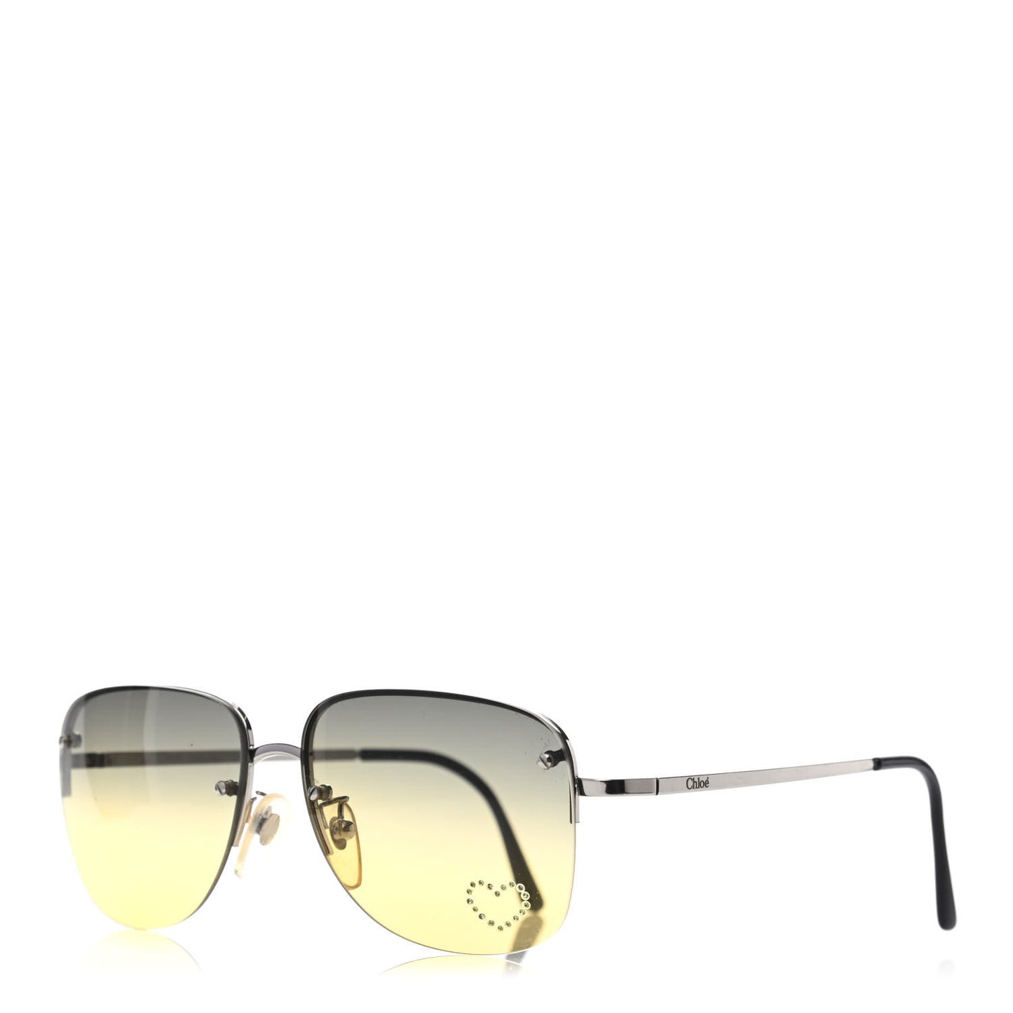 Crystal Rimless Sunglasses Yellow