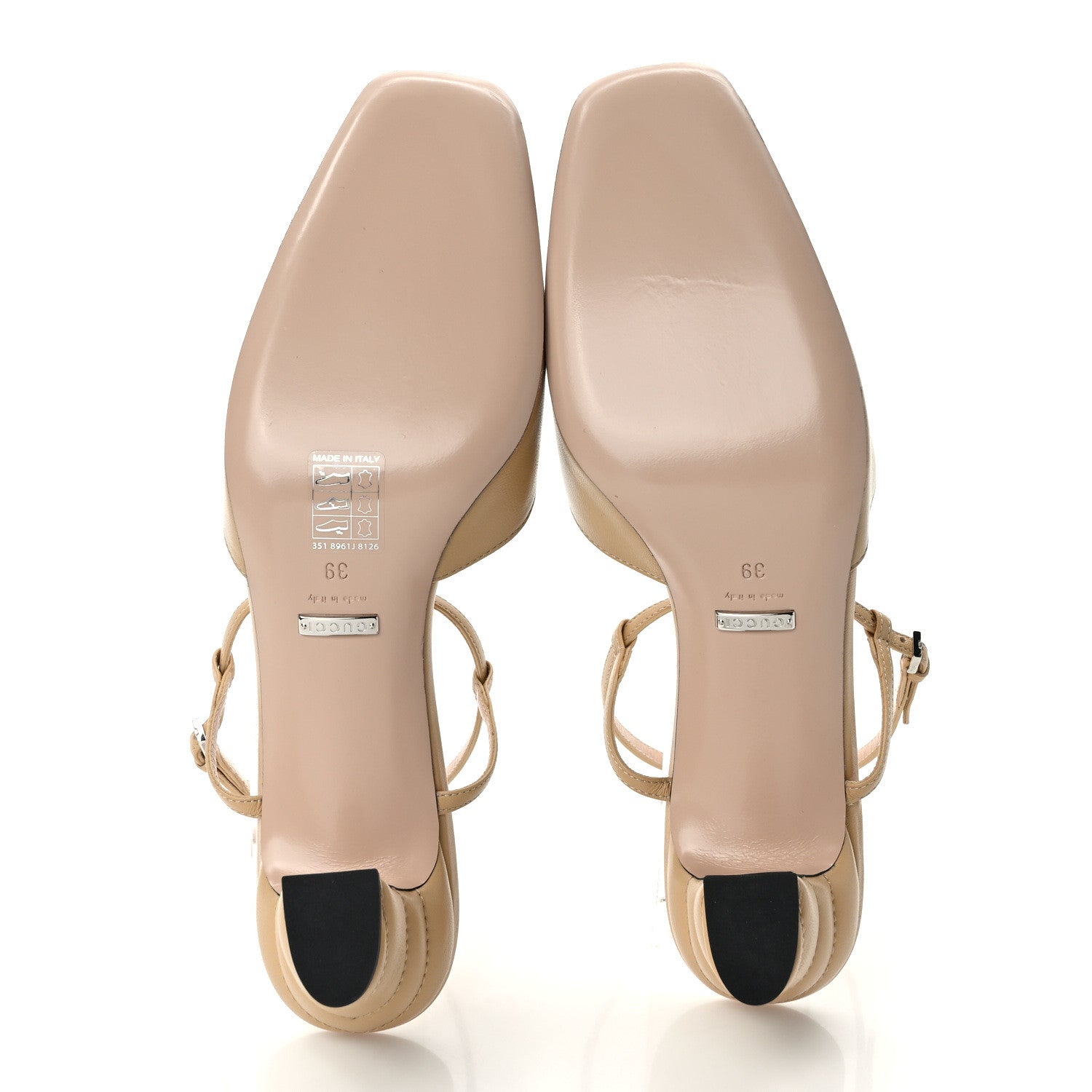 Gucci Nappa Charlotte Petite GG 55mm Slingback Pumps 39 Wheat 5 of 8