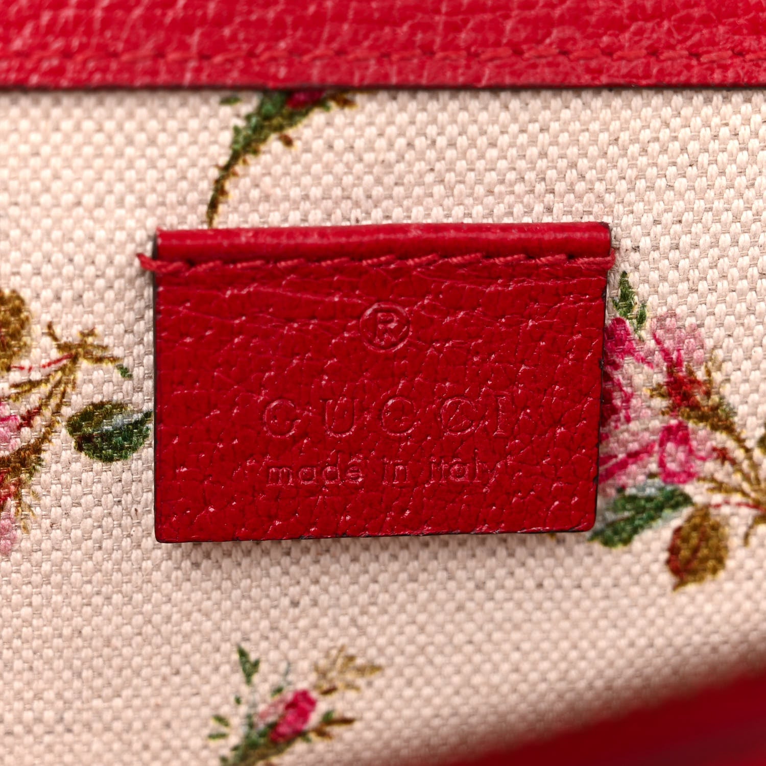 Gucci Calfskin Web Floral Embroidered Small Dionysus Shoulder Bag Hibiscus Red 7 of 16