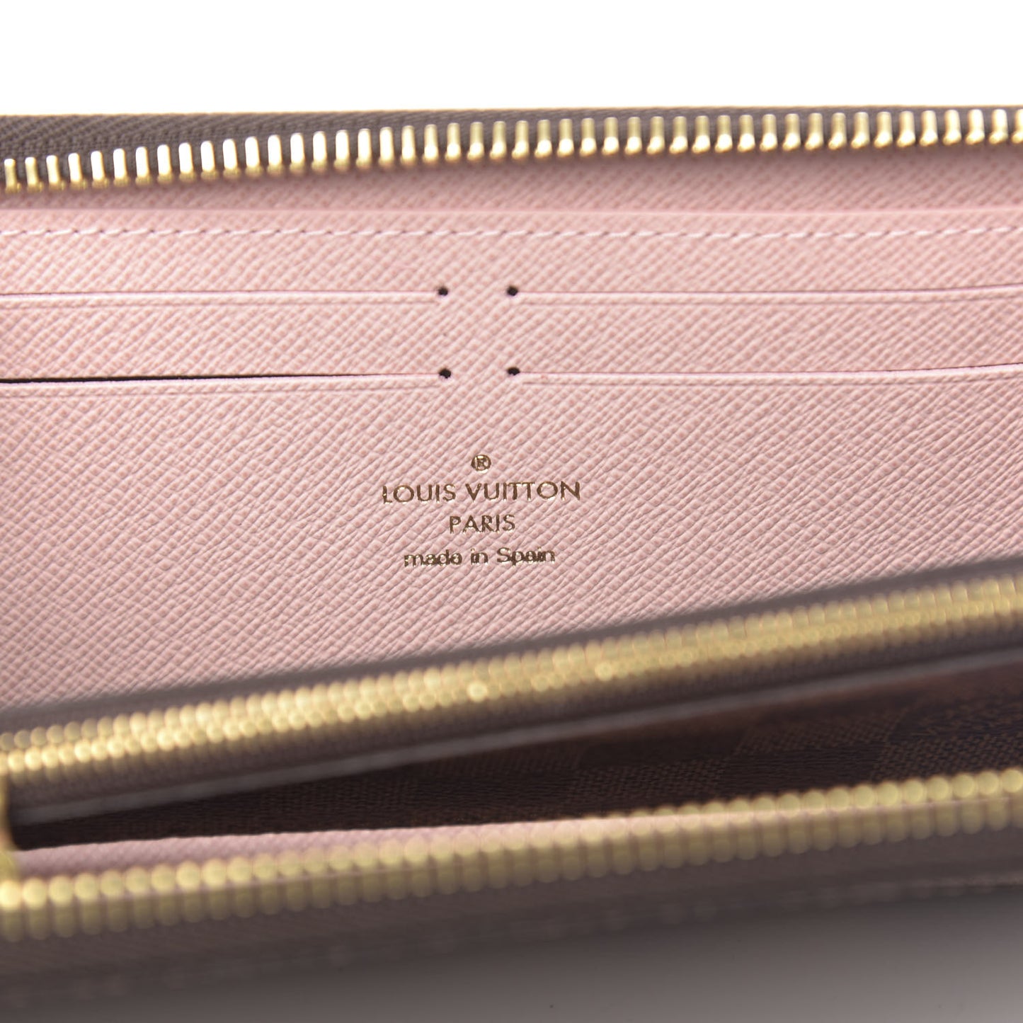 Damier Ebene Clemence Wallet Rose Ballerine