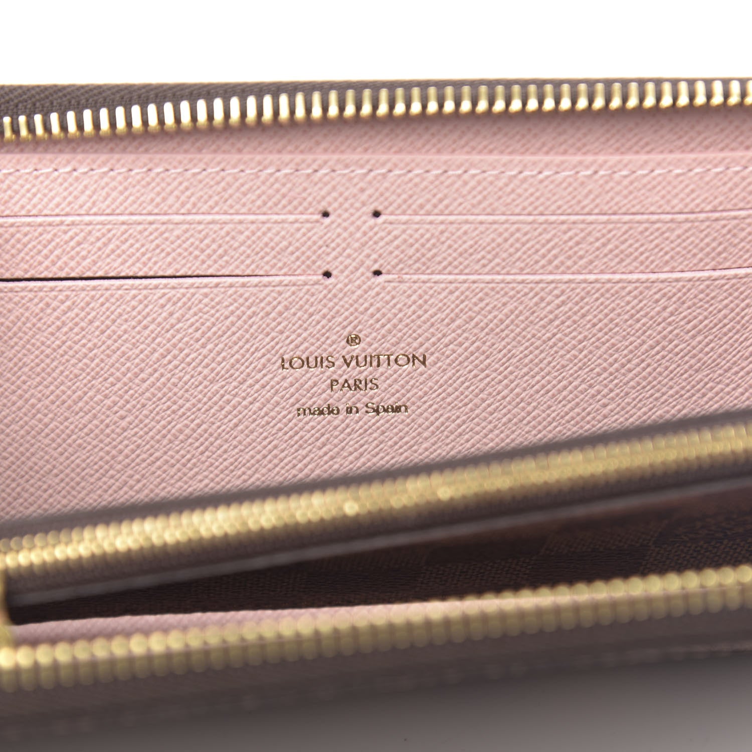 Louis Vuitton Damier Ebene Clemence Wallet Rose Ballerine 11 of 14