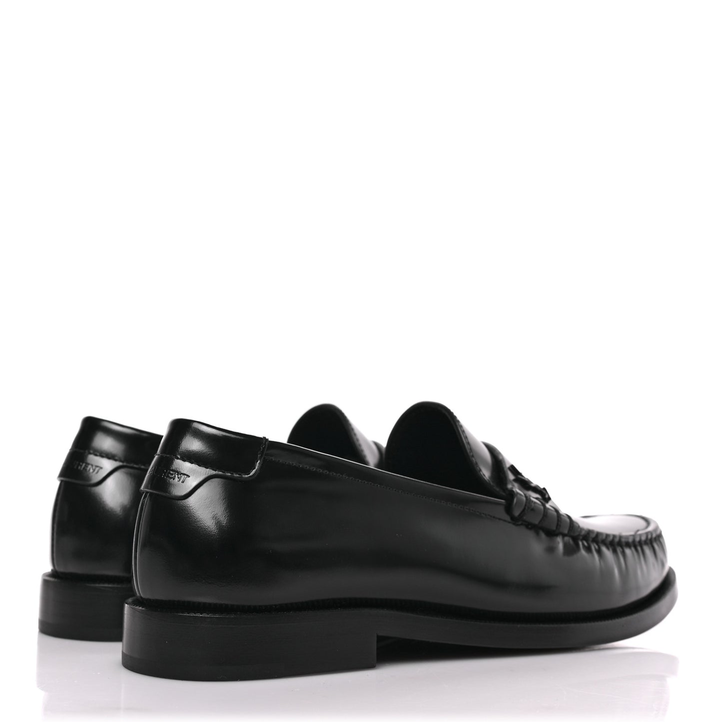 Patent Calfskin Penny Loafers 36 Black