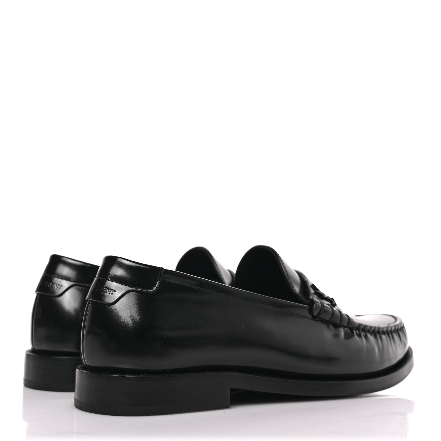 Saint Laurent Patent Calfskin Penny Loafers 36 Black 4 of 9