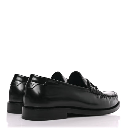 Saint Laurent Patent Calfskin Penny Loafers 36 Black 4 of 9
