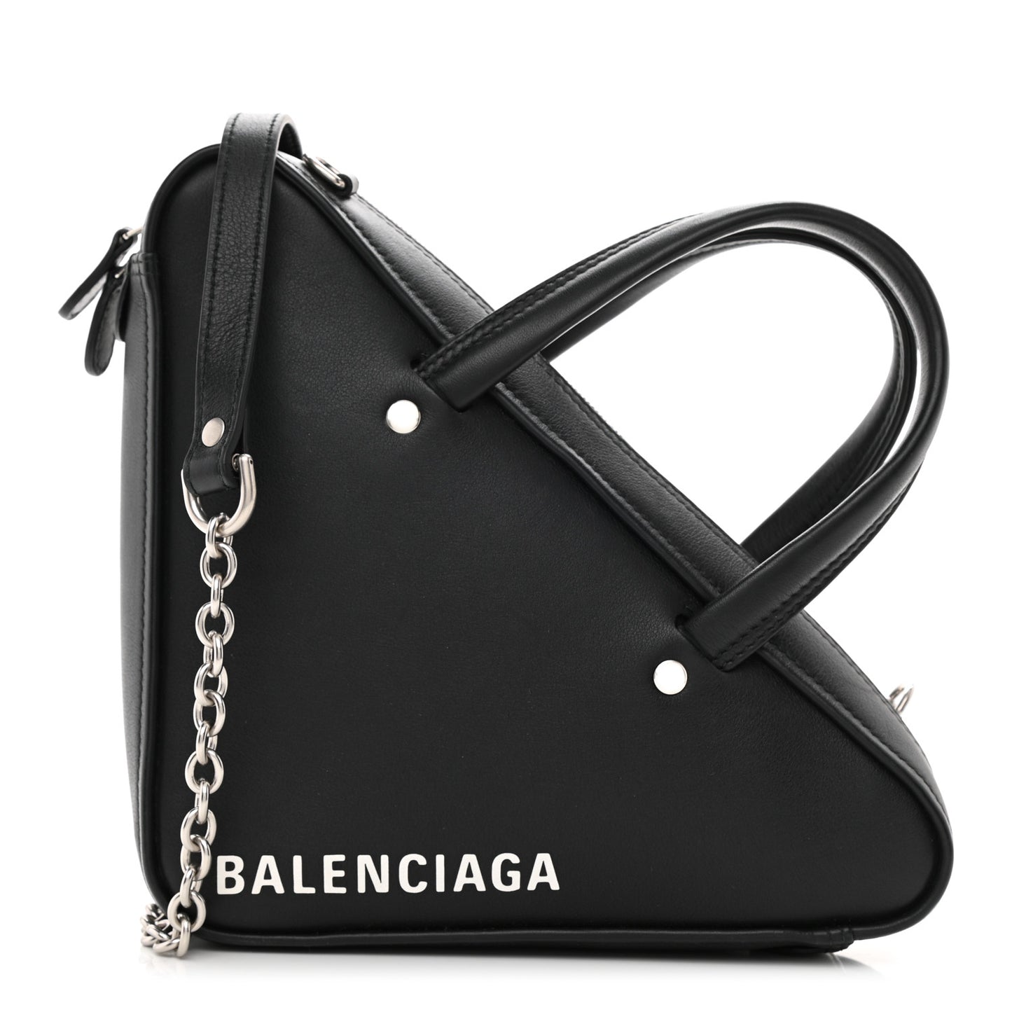 Calfskin XS Triangle Chain Duffle Black