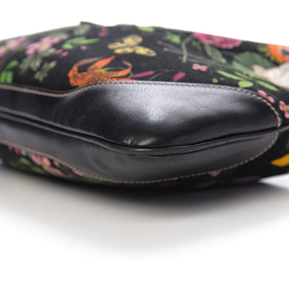 Gucci Canvas Floral Flora Medium Jackie O Bouvier Hobo Black 14 of 15
