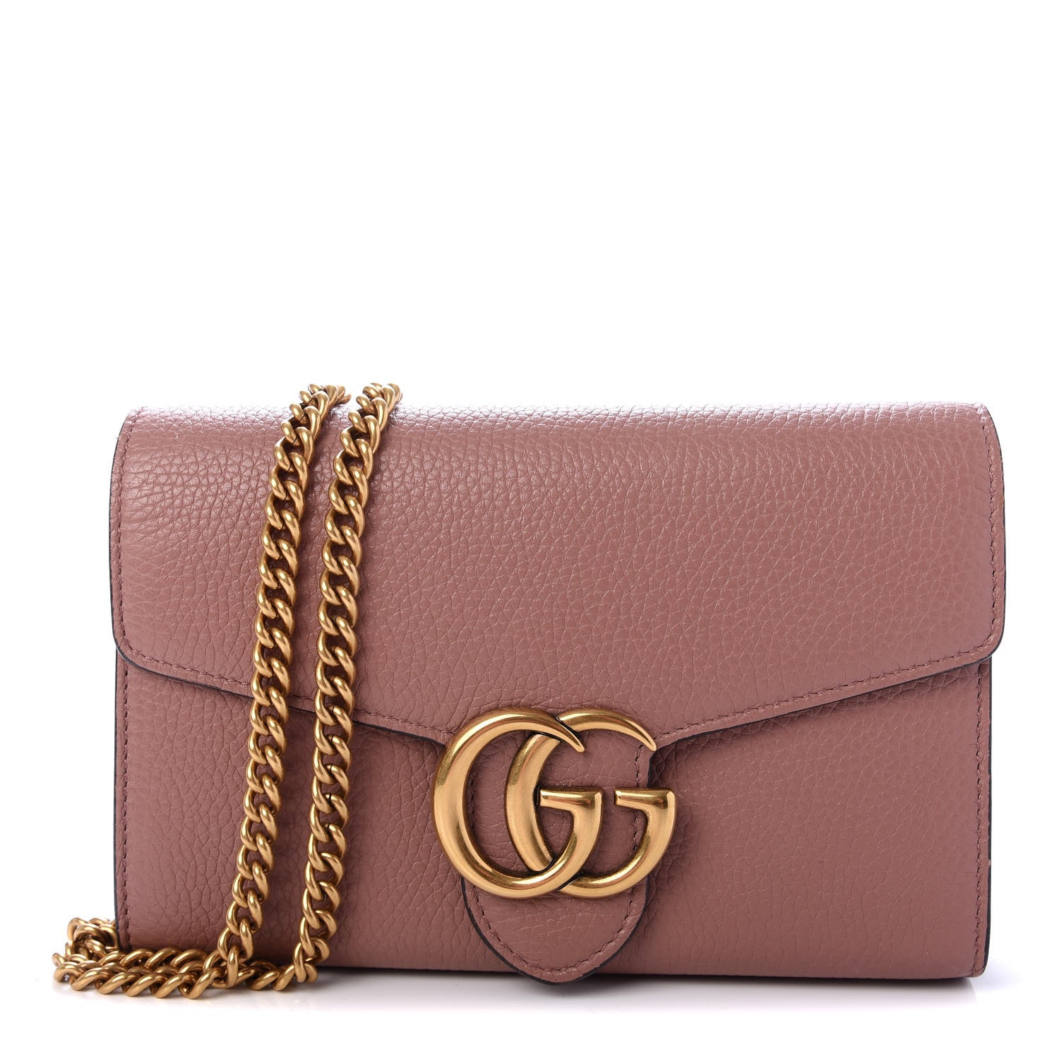 Gucci Cellarius Calfskin GG Marmont Chain Wallet Rosy Phard 1 of 9