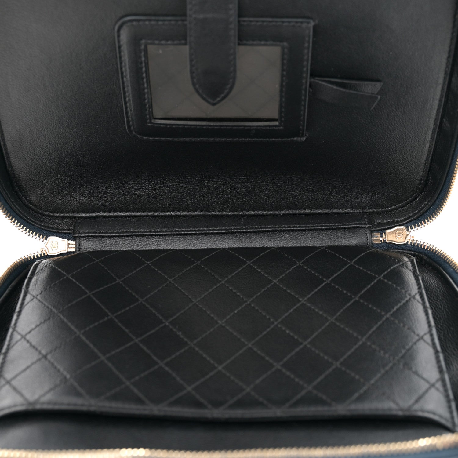 Chanel Caviar Quilted Large CC Filigree Vanity Case Navy Black 5 of 11