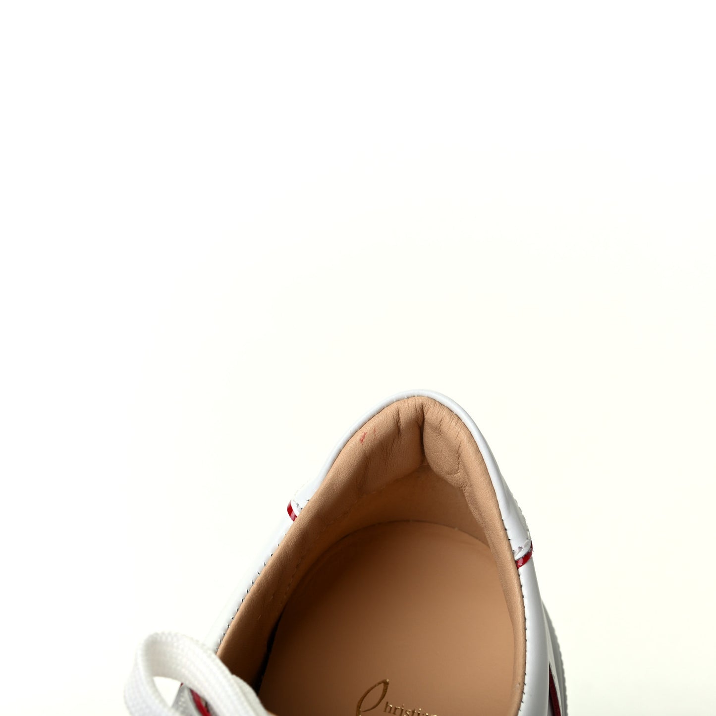Calfskin Patent Vieirissima Flat Sneakers 36.5 White Loubi