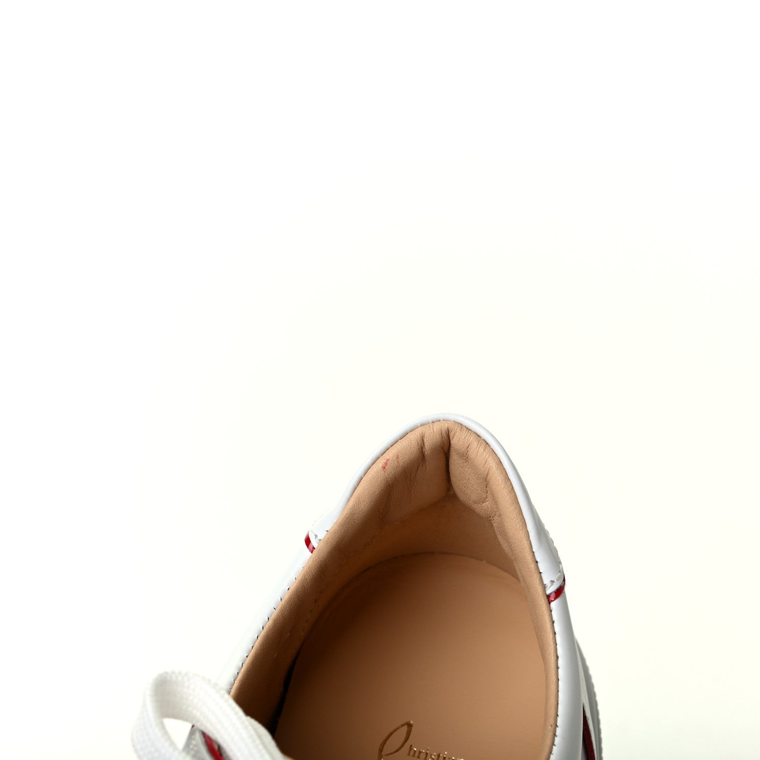 Christian Louboutin Calfskin Patent Vieirissima Flat Sneakers 36.5 White Loubi 11 of 12