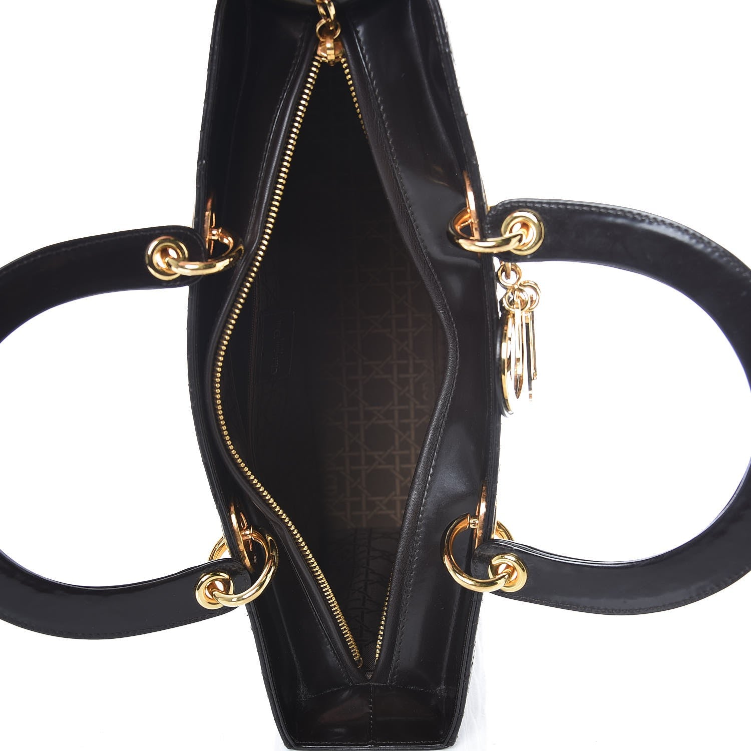 Christian Dior Patent Cannage Large Lady Dior Brown 5 of 8