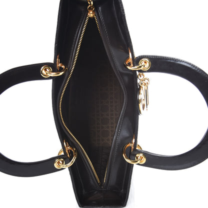 Christian Dior Patent Cannage Large Lady Dior Brown 5 of 8
