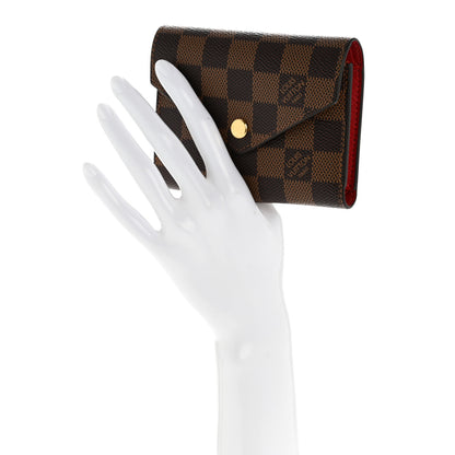 Louis Vuitton Damier Ebene Victorine Wallet Red 2 of 6