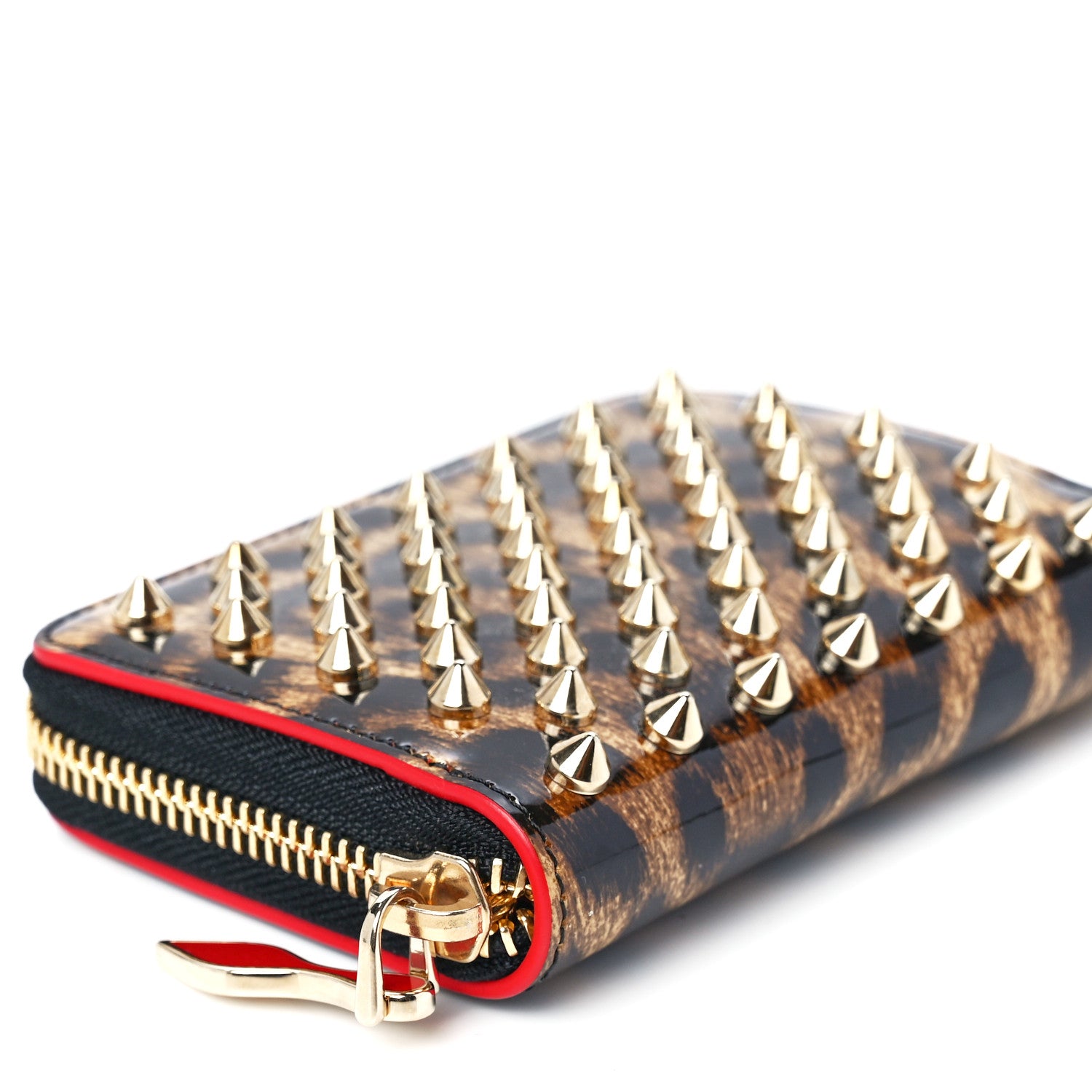 Christian Louboutin Patent Leopard Spiked Panettone Coin Purse 10 of 11