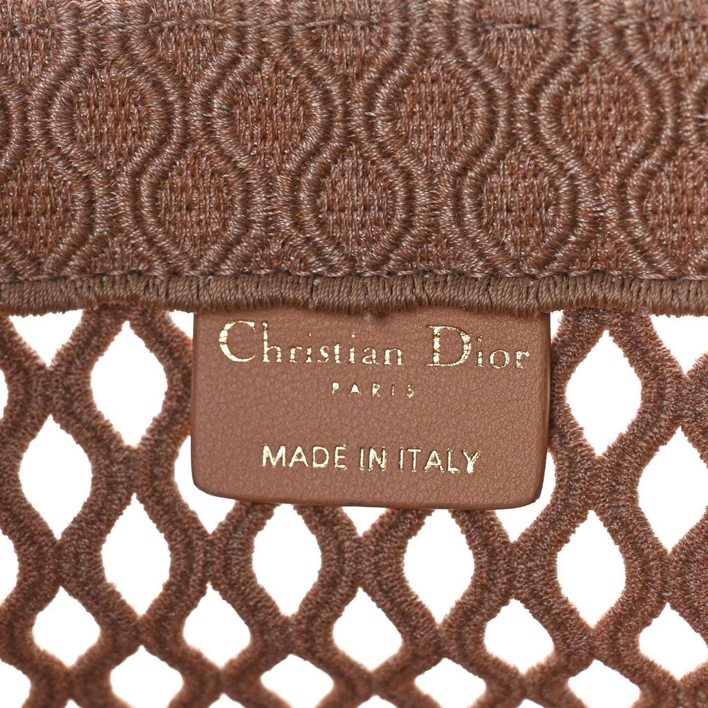 Mesh Embroidered Medium Book Tote Clay