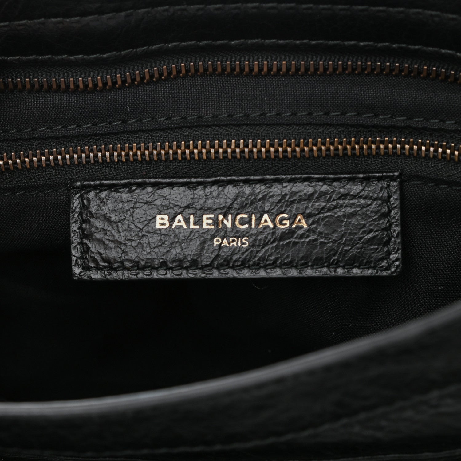 Balenciaga Agneau Classic Hardware City Logo Strap Black White 6 of 10