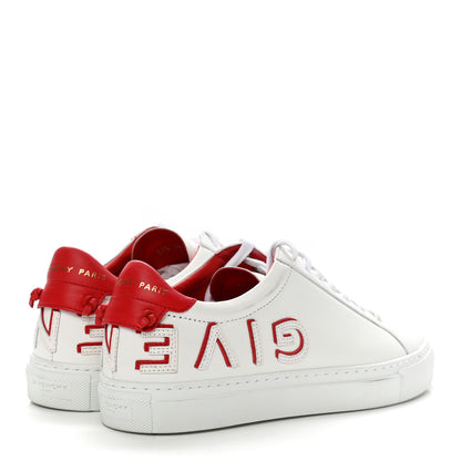 Givenchy Calfskin Reverse Logo Urban Street Sneakers 37.5 White Red 4 of 9