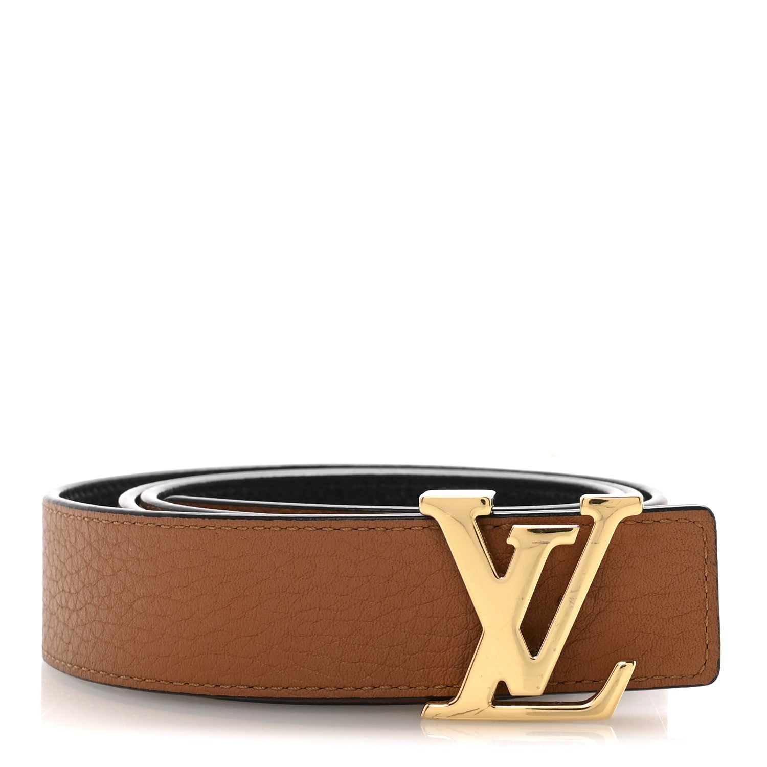 Louis Vuitton Taurillon Calfskin 30mm LV Initiales Reversible Belt 85 34 Black 1 of 5