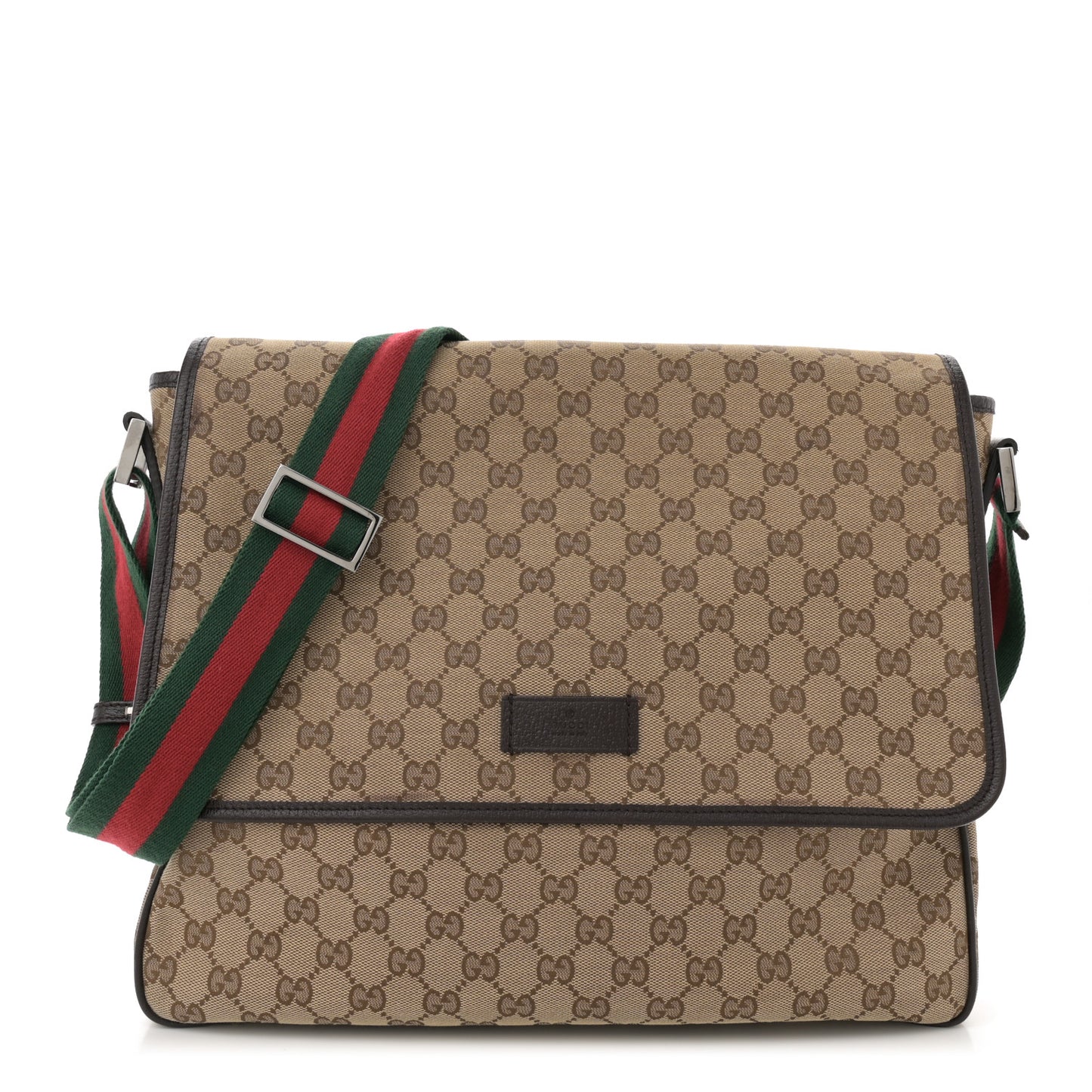 Monogram Web Medium Flap Messenger Beige Dark Brown