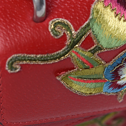 Gucci Calfskin Web Floral Embroidered Small Dionysus Shoulder Bag Hibiscus Red 8 of 11
