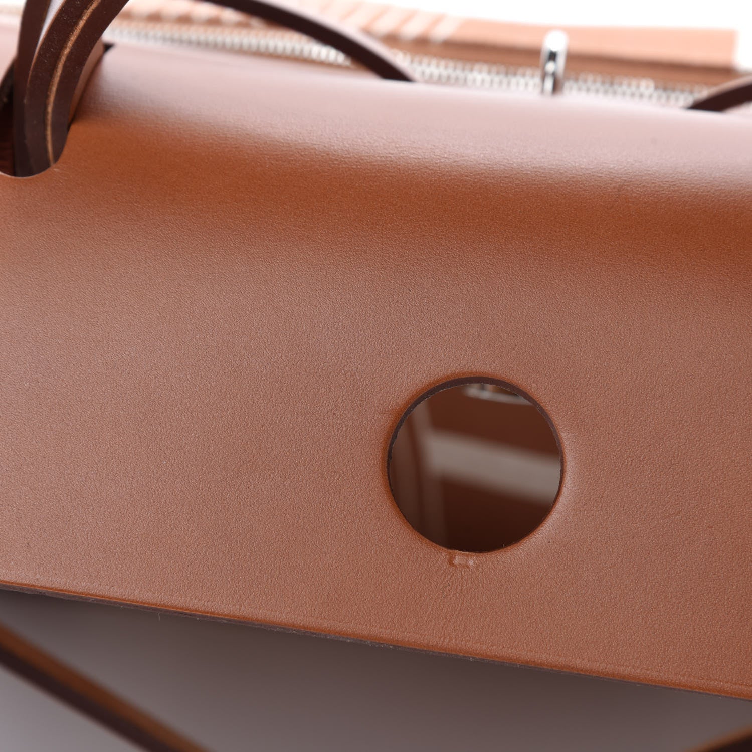 Hermes Vache Hunter Toile H Vibration Herbag Zip Retourne 31 PM Fauve Ecru Beige 9 of 12