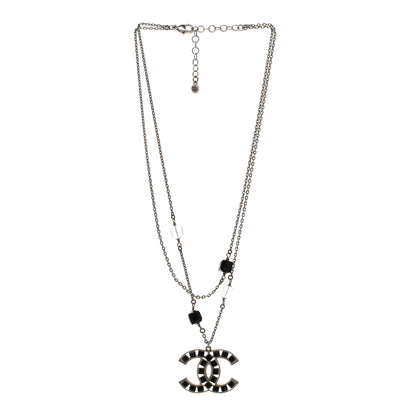 Chanel Ruthenium Baguette Crystal CC Necklace Black 3 of 7