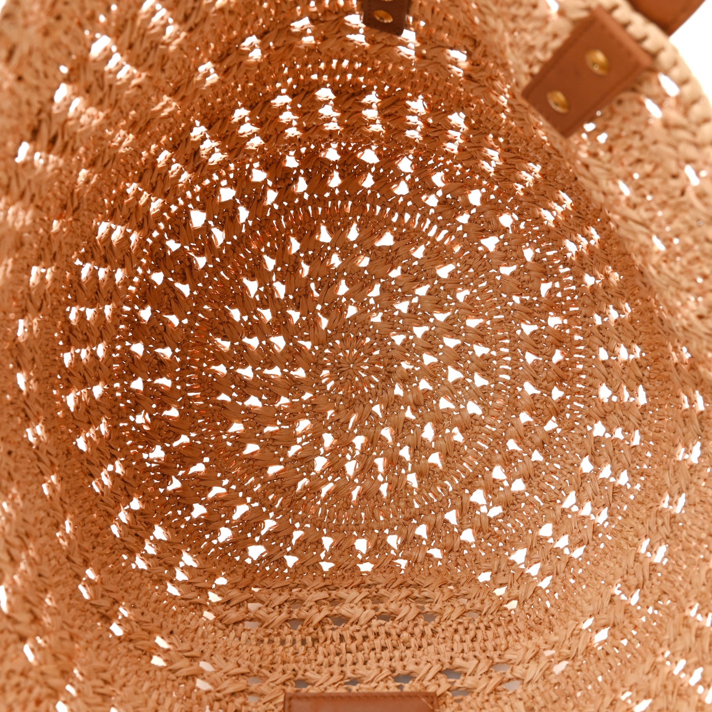 Raffia Calfskin Small Panier Tote Naturel