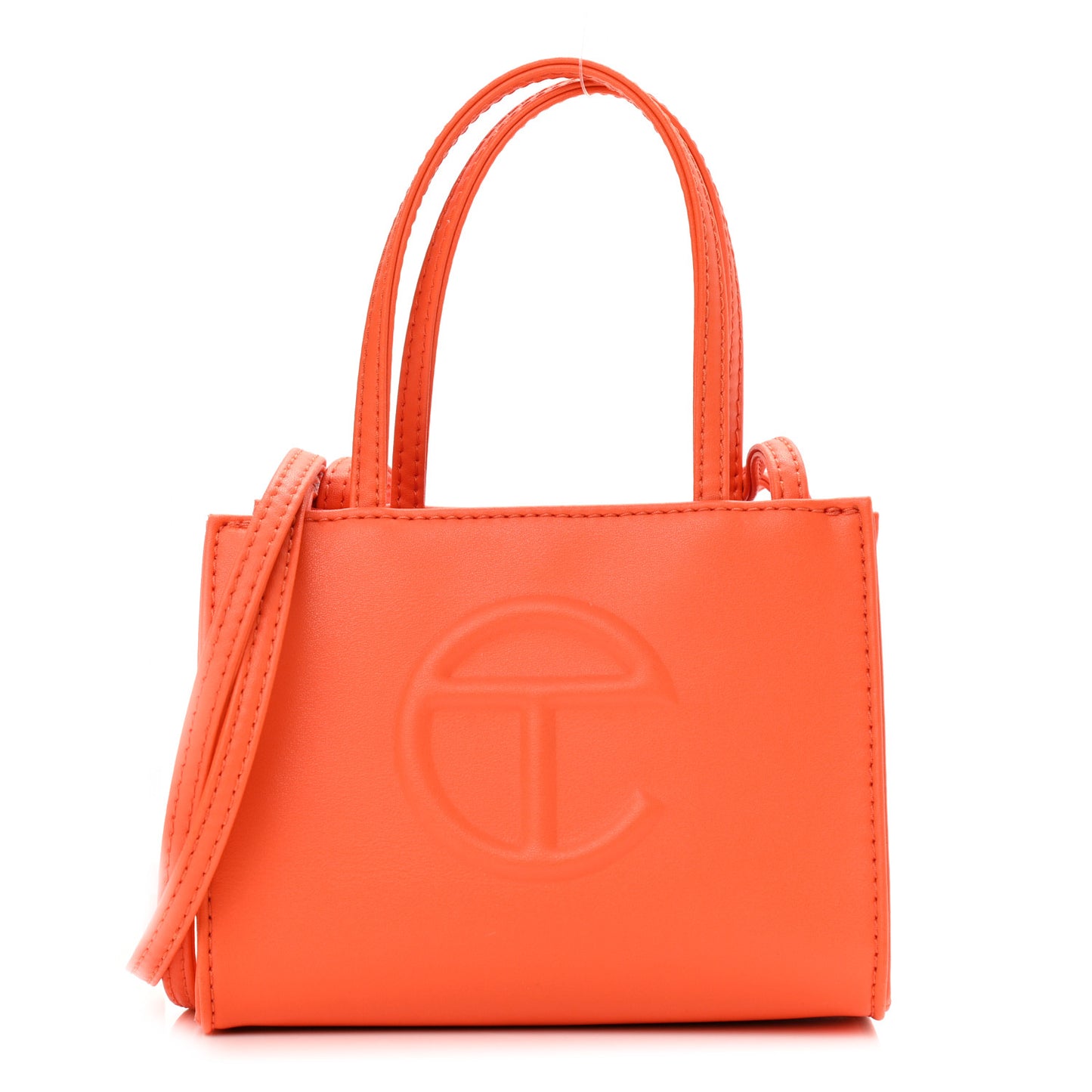 Vegan Leather Small Shopping Bag Orange