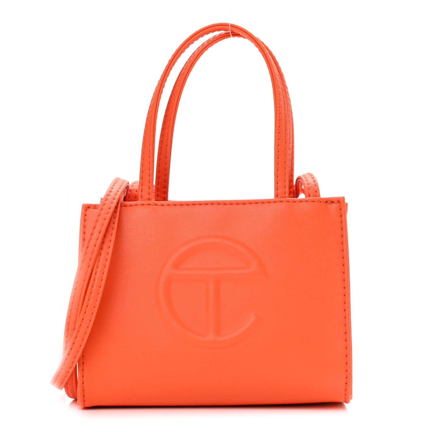 Telfar Vegan Leather Small Shopping Bag Orange 1 of 7