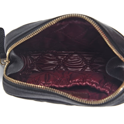 Chanel Caviar Quilted Small Curvy Pouch Cosmetic Case Black 5 of 8