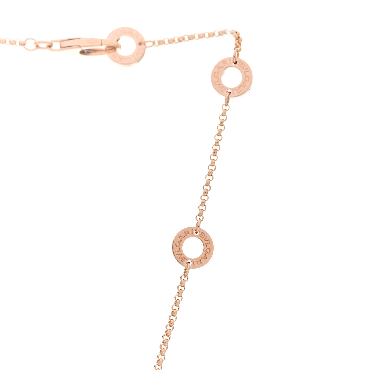 18K Rose Gold Diamond Small B.Zero1 Pave Pendant Necklace