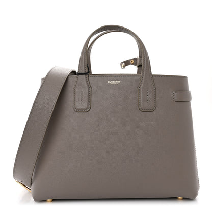 Burberry Grainy Calfskin House Check Medium Banner Tote Taupe Brown 1 of 9