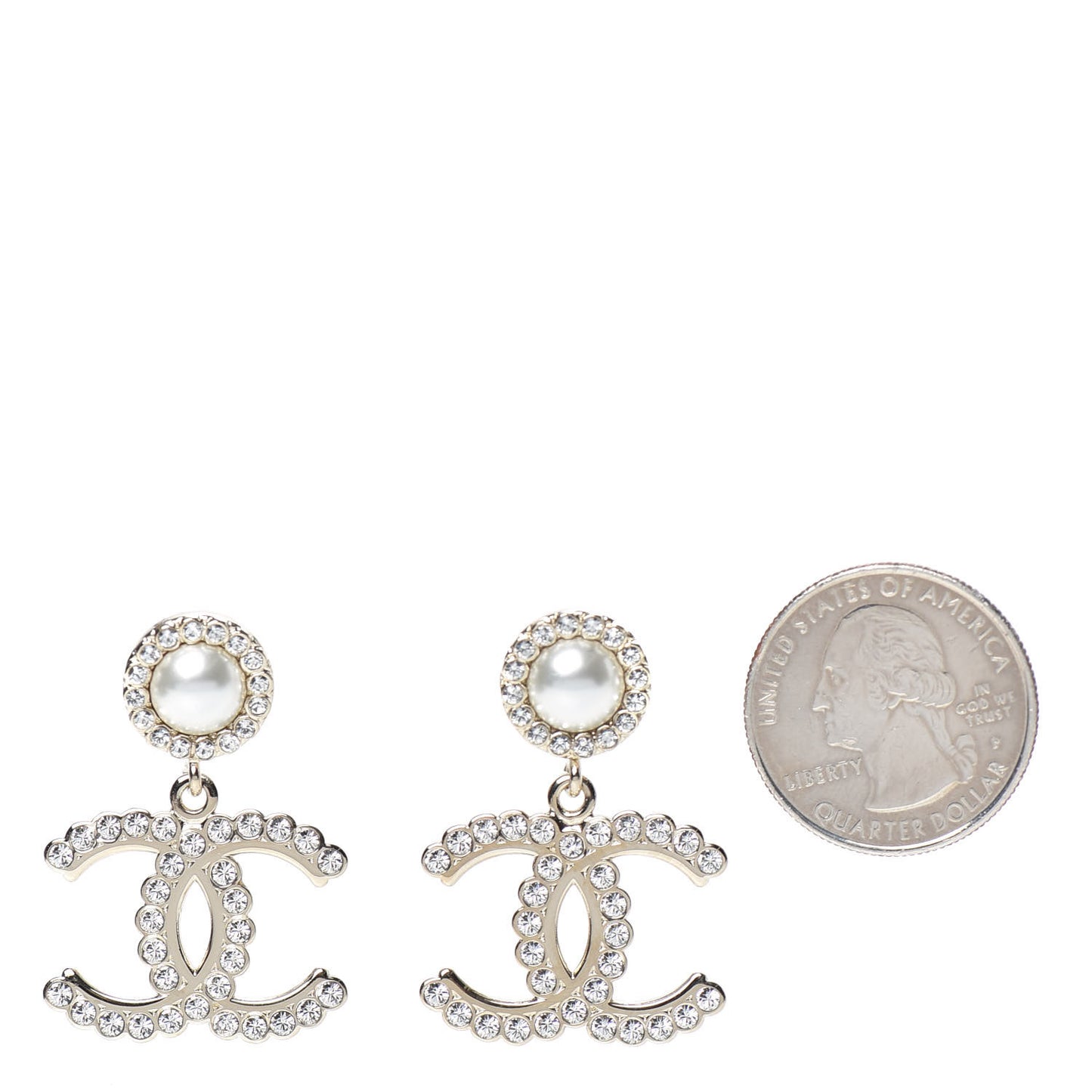 Crystal Pearl Bow-tiful CC Drop Earrings Gold