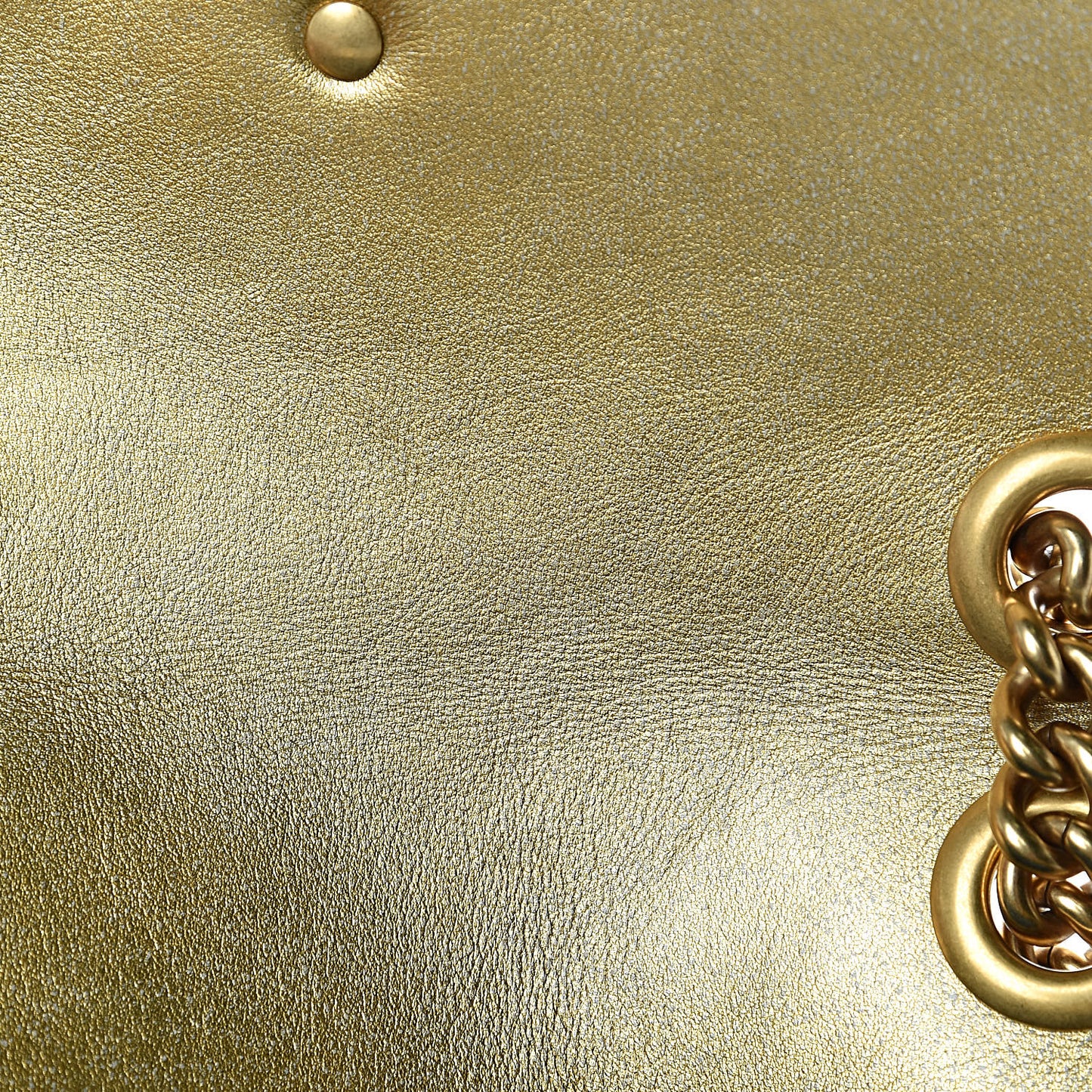 Metallic Calfskin Matelasse Mini GG Marmont Shoulder Bag Gold Pink