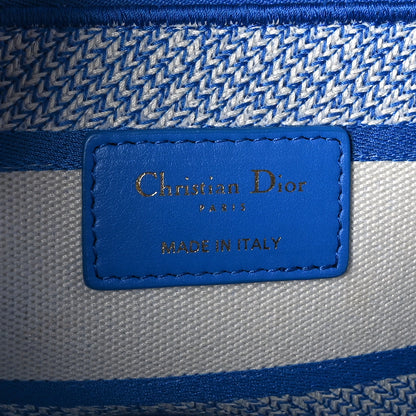 Christian Dior Toile de Jouy Embroidered Large Lady D-Lite Fluorescent Blue 6 of 11