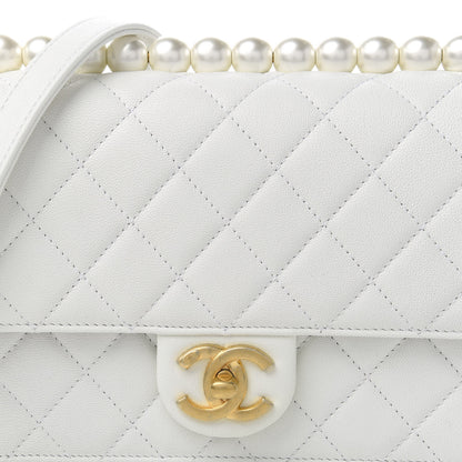 Chanel Lambskin Quilted Small Chic Pearls Flap White 10 of 11