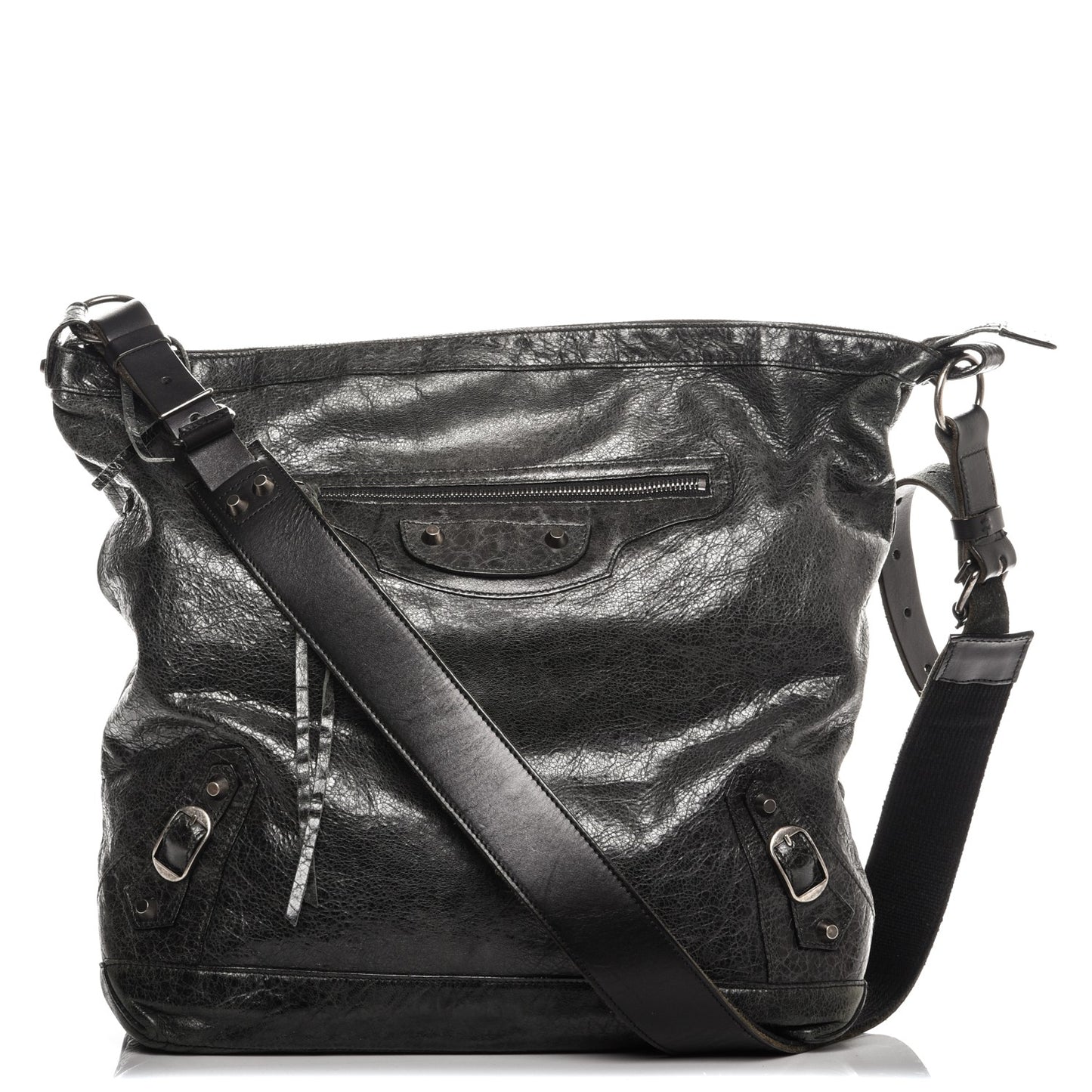 Chevre Classic Hardware Cross Day Shoulder Black