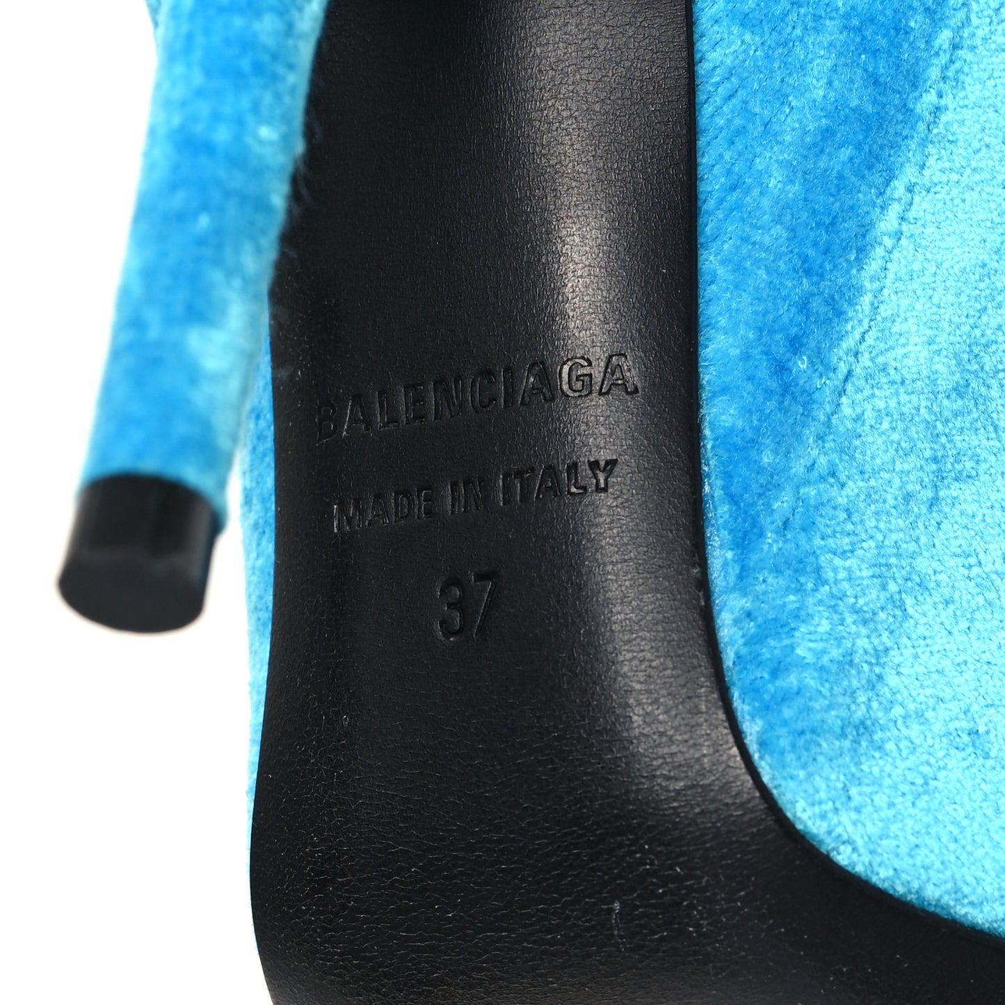 Velvet Spandex Extreme Pointed Toe Knife Ankle Boots 37 Azure
